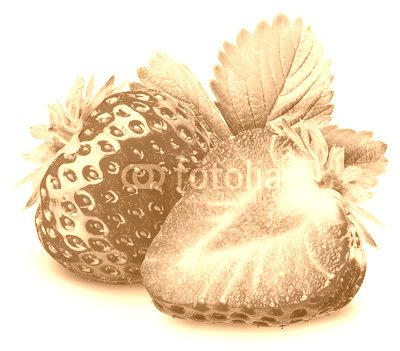Strawberries on the white background.