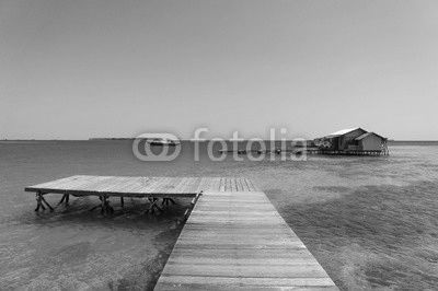 Maisons sur pilotis, Karimunjawa, Indonésie