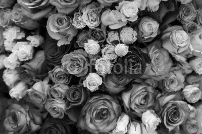 beautiful bouquet of multicolored roses