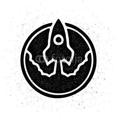 The rocket takes off, logo, symbol.