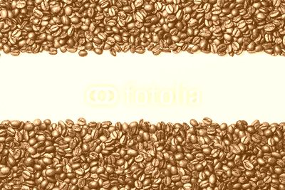 Coffee beans frame isolated on white background top view