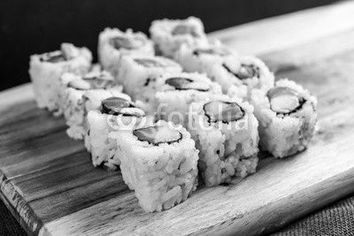 Japanese food Sushi Roll Maki of Salmon and avocado