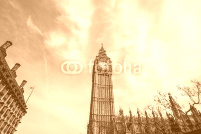 Looking up at Big Ben in Westminster