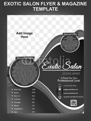 exotic salon flyer & magazine design template