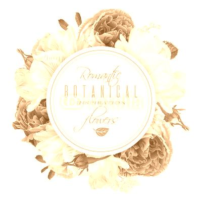 Romantic flowers round banner