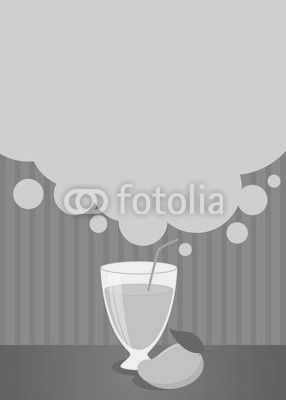 Summer drinks poster or menu template with yellow mango juice and fruit