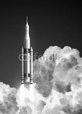 Space Launch System In The Clouds Of Fire
