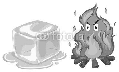 Ice cube and fire