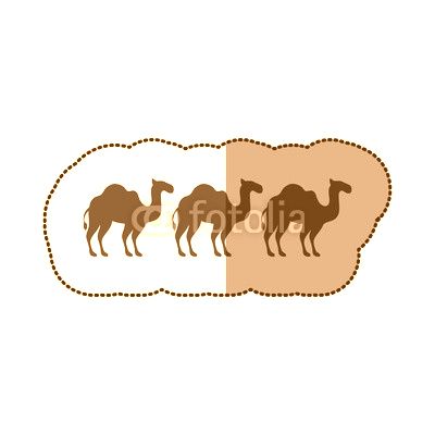 camels animals silhouettes icon vector illustration graphic design