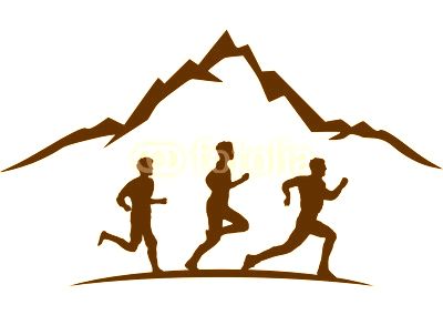 Silhouette Joggen Berge