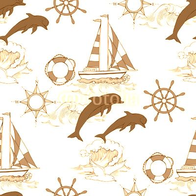 Nautical seamless pattern