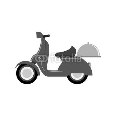 red scooter speed delivery symbol vector illustration eps 10