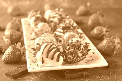 Strawberries covered with chocolate