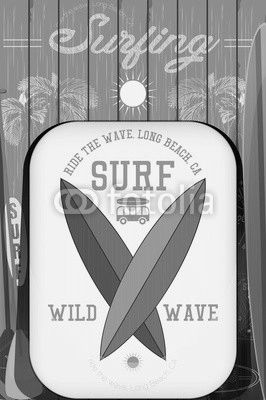 Retro Surfing Poster
