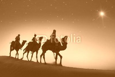 Three Wise Men Desert Dark Sky Concept