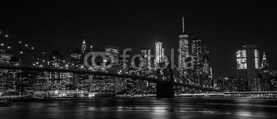 Brooklyn Bridge and New York City at night