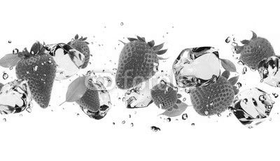 Ice fruit on white background