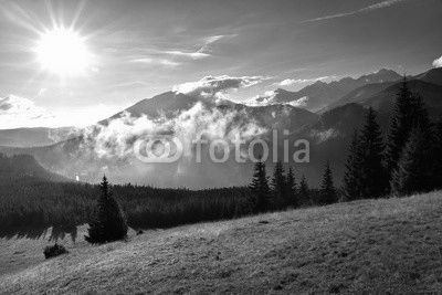 View of Tatra mountain form Rusinowa glade.