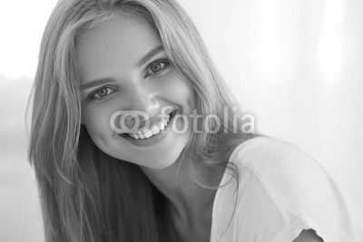 Portrait Beautiful Happy Woman With White Teeth Smiling. Beauty. High Resolution Image