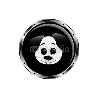 Vector image dog rocket porthole