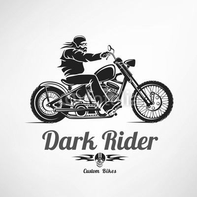 biker, motorcycle grunge vector silhouette