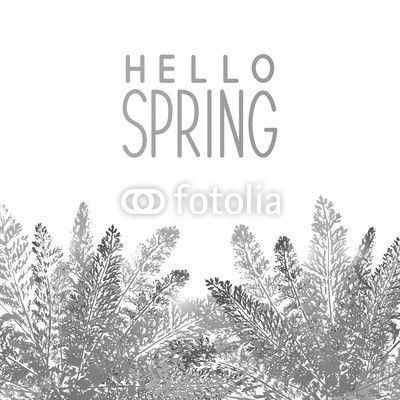 Spring background with green leaves 