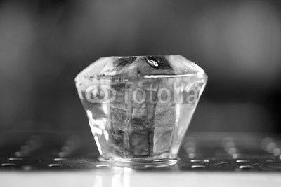 curved ice cube at bar