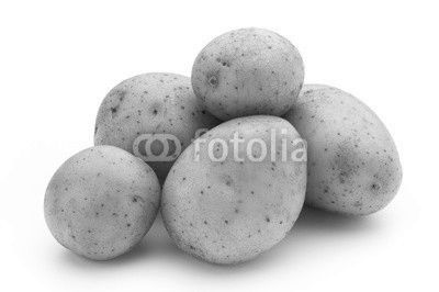 Raw potato isolated on white background.