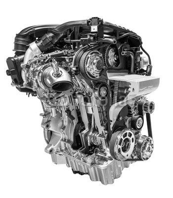 Car engine isolated on white