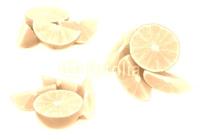Served lime fruit composition isolated over the white background, set of different foreshortenings