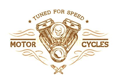 Custom motor in vintage style.