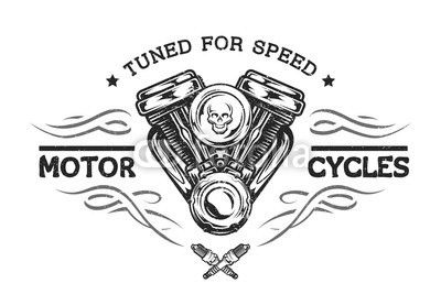 Custom motor in vintage style.