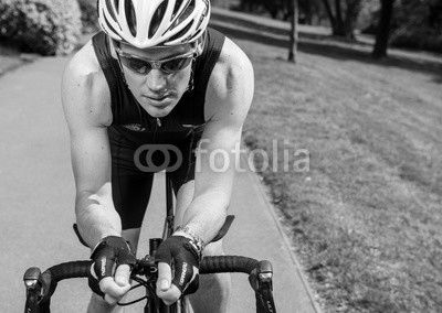 Male Cyclist Bike Rider on Hill