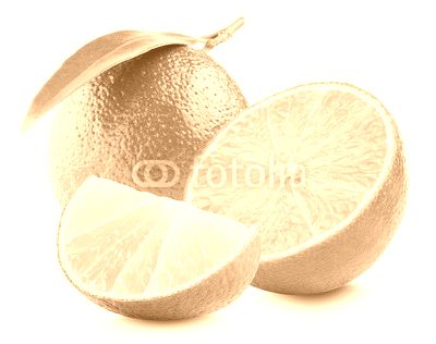 Lime with slice and leaf isolated on white background