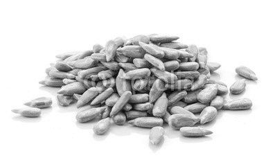 sunflower seeds on white background