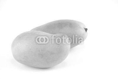 fresh green mango isolated on white background
