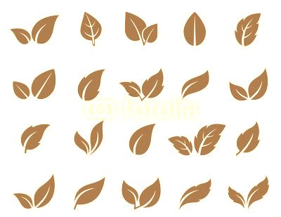 green leaf icons set
