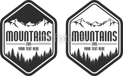 vector mountains emblems