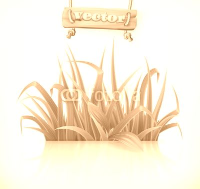 Spring grass, 3d vector icon
