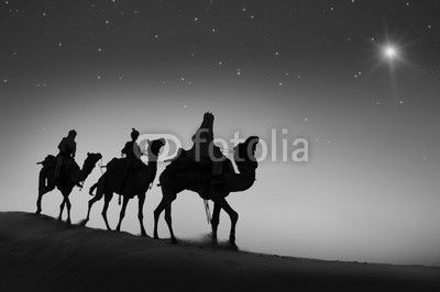 Three Wise Men Desert Dark Sky Concept