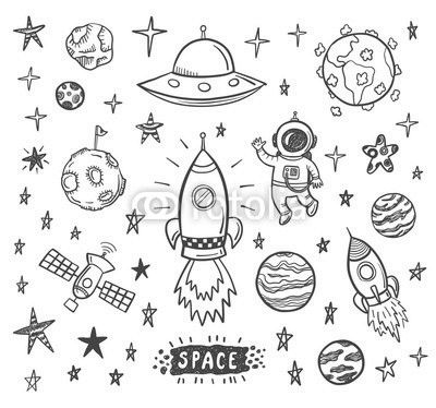 Vector doodle spase set