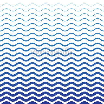 Wave Blue Pattern. Sea Background in Vector