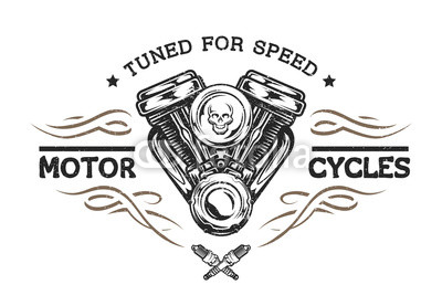 Custom motor in vintage style.