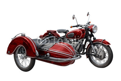 altes oldtimer motorrad mit seitenwagen