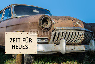 Oldtimer Zeit für Neues Schild