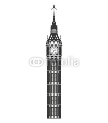 United kingdom concept represented by big ben icon. Isolated and flat illustration 