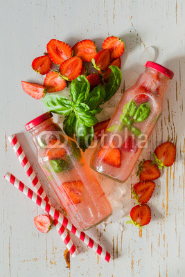 Strawberry and basil infused water