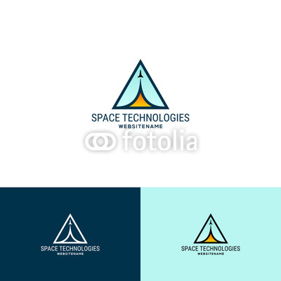 Flying rocket. Logo design element (1)