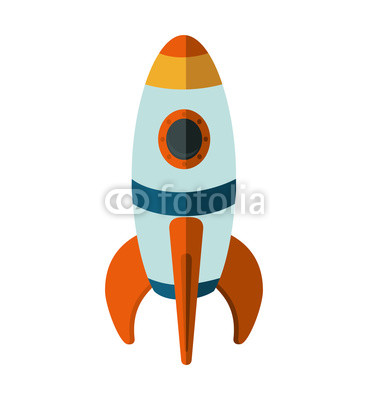rocket spaceship science aircraft icon. Isolated and flat illustration. Vector graphic