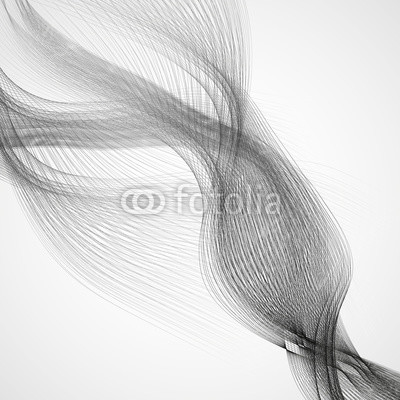 Abstract background with gray waves. Vector lines